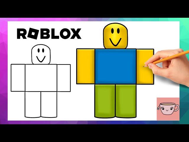 How To Draw Roblox Noob | Easy Step By Step Drawing Tutorial