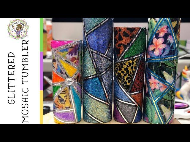 Glittered Mosaic/Stain Glass/Geometric Tumbler