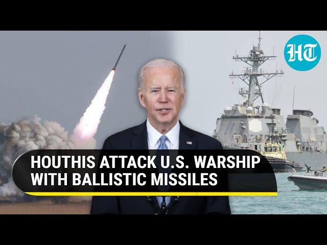 Houthis Fire Ballistic Missiles Toward U.S. Warship Aiding Israel-linked Tanker Near Yemen