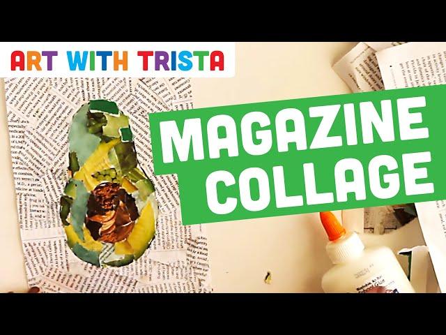 Recycled Magazine Collage Art Lesson Inspired by Derek Gores - Art With Trista