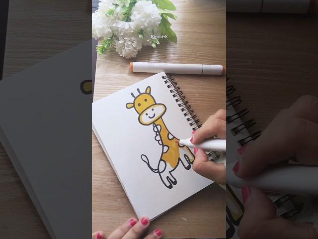 How to draw a giraffe#art #drawing #shorts