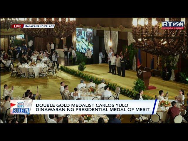 Double gold medalist Carlos Yulo, ginawaran ng Presidential Medal of Merit