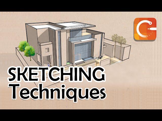 Sketching Techniques, Concepts app. Villa sketch