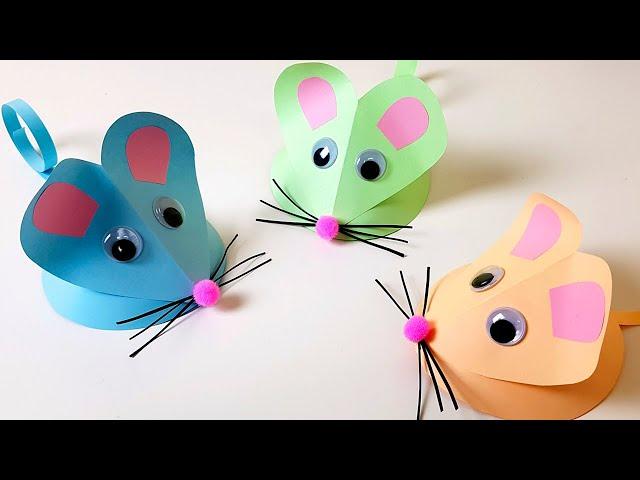 Paper Mouse Symbol of 2020 DIY Kids Crafts for New Year Paper Mouse