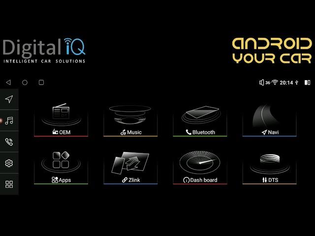 Digital iQ Android Car Multimedia Audi TOP 14 Series menu