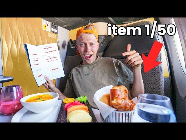 Ordering The Entire Business Class Menu (Qatar Airways)