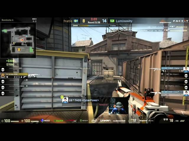 KRIMZ RAGE HITTING HIS KEYBOARD FNATIC vs  Luminosity - FACEIT AT DH WINTER 2015