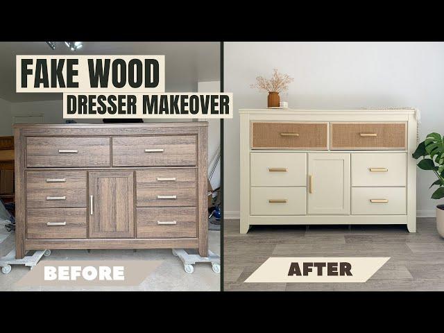 FAKE WOOD Dresser Makeover!