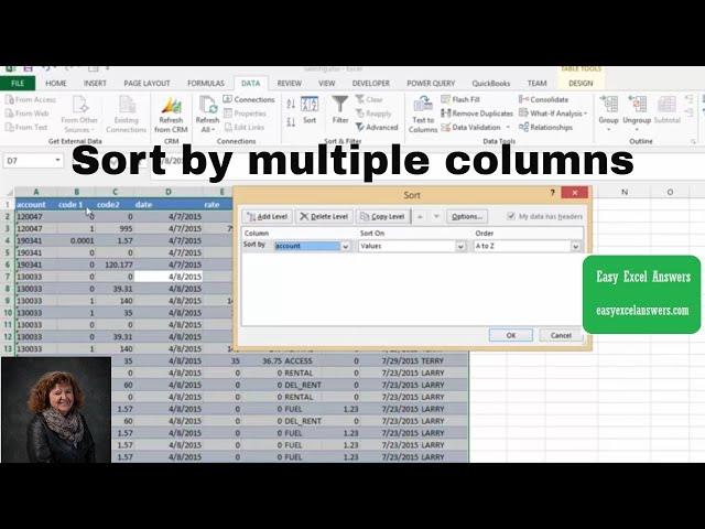 How to sort by multiple columns in Excel