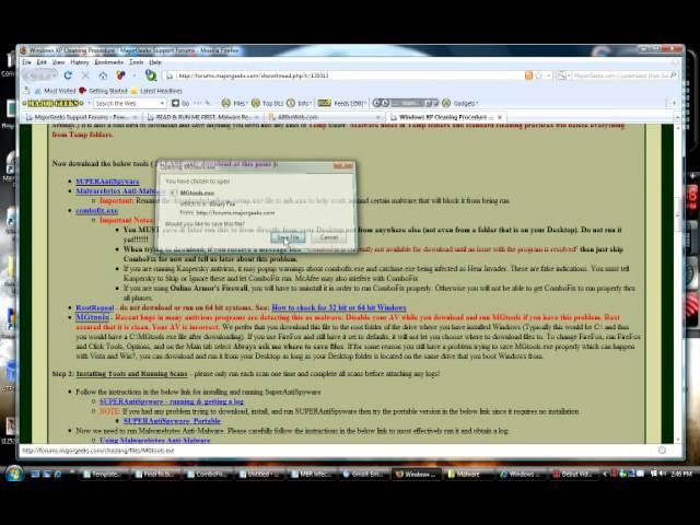Downloading Malware Removal Tools by Majorgeeks.com