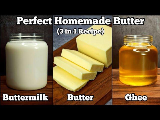 Stop Buying BUTTER ~ 3 in 1 Recipe | Homemade Butter, Ghee & Buttermilk !