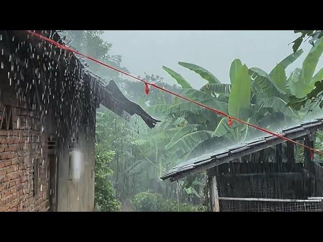 LIVE Heavy rain in mountain village