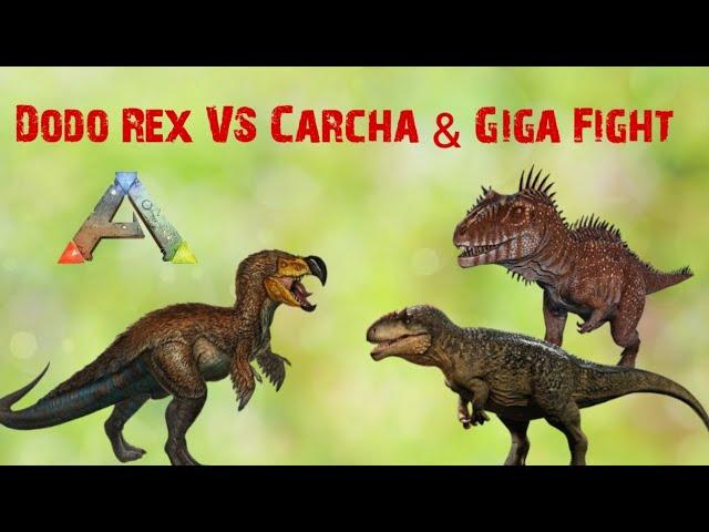 Dodo Rex VS Carcha & Giga   I Ark ultimate Mobile Edition mobile  #ark #gameplay #mobilegameplay