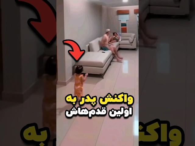 واکنش پدر به اولین قدم‌های دخترش ️ #shorts
