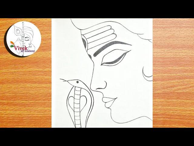 Easy Face Drawing of God Bholenath | God Bholenath Drawing Step by Step