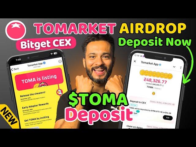 Tomarket Airdrop Pre Deposit on Bitget CEX | $TOMA Pre Deposit on Bitget | Tomarket Withdrawal Now