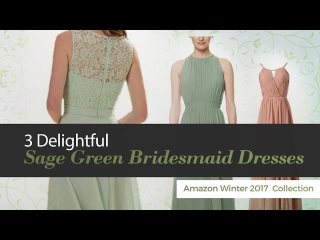 3 Delightful Sage Green Bridesmaid Dresses Amazon Winter 2017  Collection