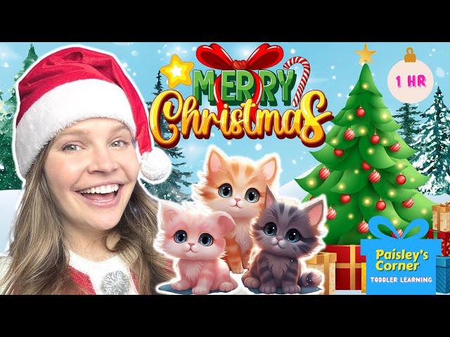 Learn to Talk Christmas Special | Toddler Learning Video w/ 3 Little Kittens | Baby & Toddler Videos