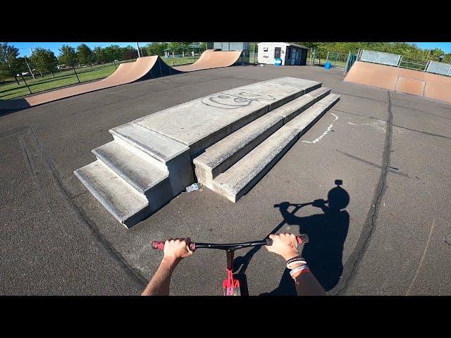 RIDING THE WEIRDEST SKATEPARK ON SCOOTER!