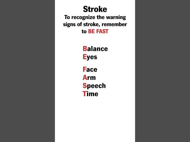 BE FAST to spot the signs of stroke.