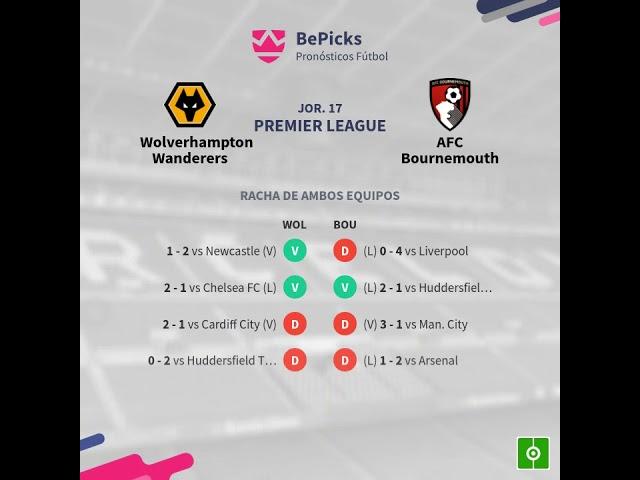 Previa Wolverhampton Wanderers vs AFC Bournemouth - Jornada 17 - Premi... - Pronósticos y...