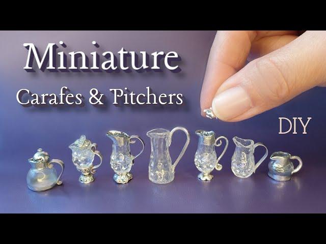 MINIATURES for Dollhouse ~ 'GLASS & SILVER' ~ #Miniatures #DollhouseKitchen #Decanters #Carafes #DIY