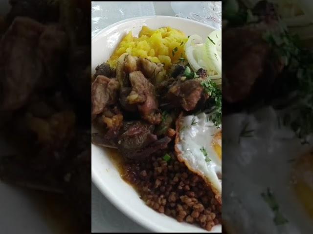 Мега Завтрак - Обжаренное Мясо, Картофельное пюре, Гречка, Рис, Мант, Макароны, Яйцо Таңғы Ас 丰盛的早餐