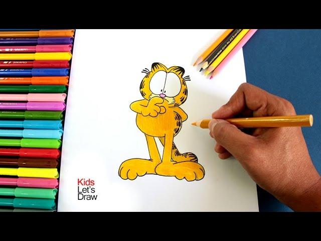 Como dibujar y colorear a GARFIELD | How to draw Garfield