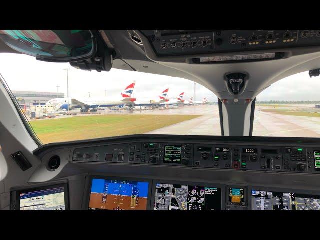 A220-300 Cockpit Takeoff at Heathrow in 4K!