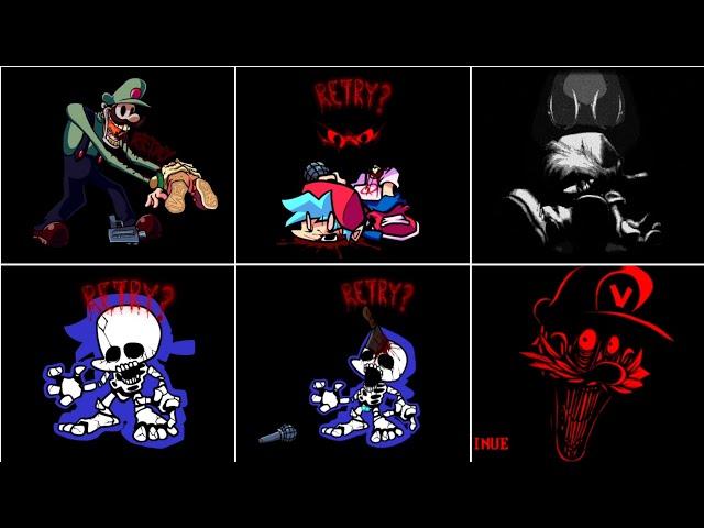 FNF - Mario's Madness V2 - All Game Over Screen Animations