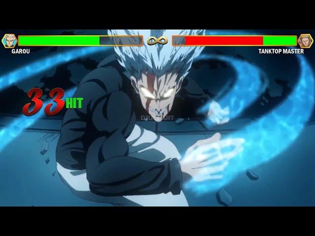 Garou VS Tanktop Master With Healthbars | One Punch Man