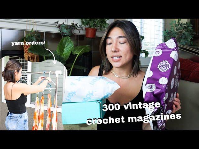 pr haul, dyeing orders, vintage crochet books | studio vlog ep. 10