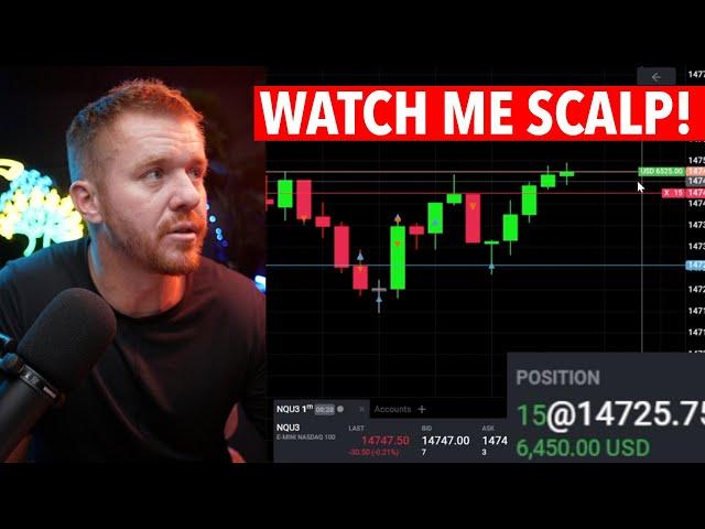 Scalping Nasdaq Futures 1 Minute Chart! $6000 Profit!