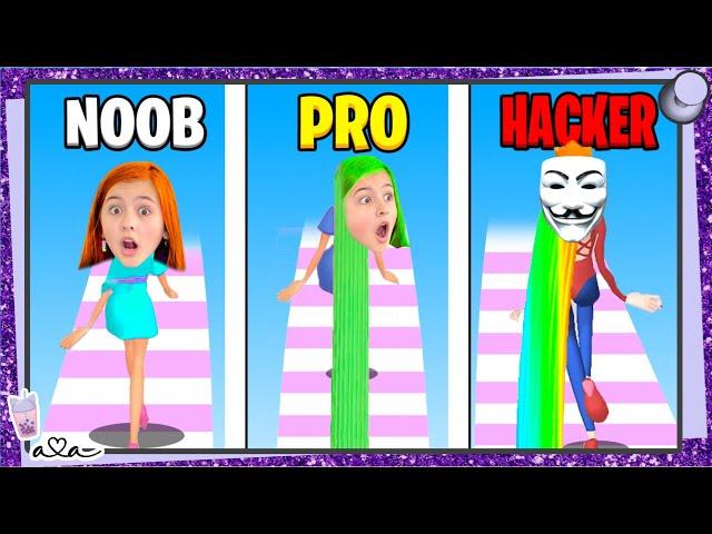 Schaffe ich NOOB vs PRO vs HACKER in der HAIR CHALLENGE APP!?  Alles Ava Gaming