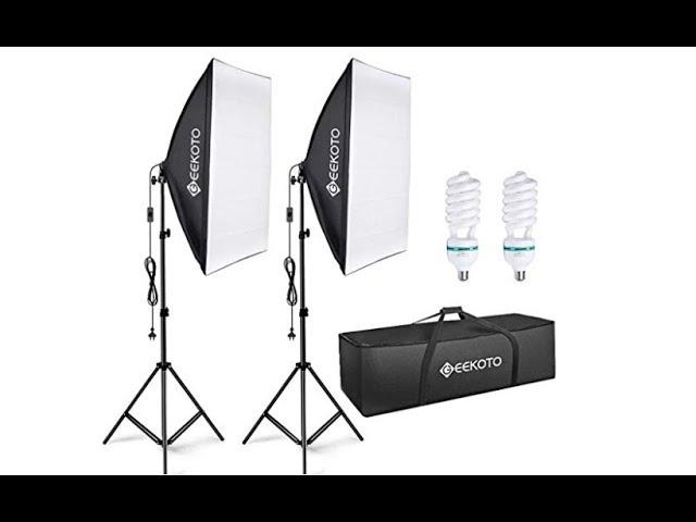 Best Affordable Studio lighting kit for $60 - Geekoto 2 light, 2 Softboxs, 2 stands