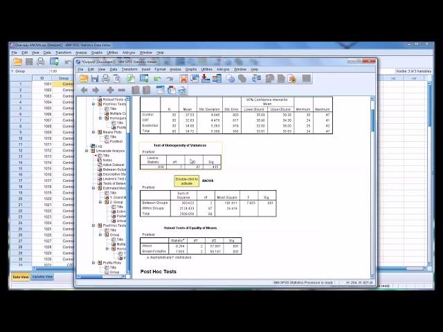 One-way ANOVA and Post Hoc Test Using SPSS