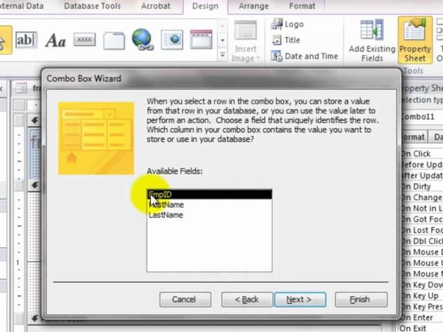 Access 2010: Auto populate fields using a combo box in forms.