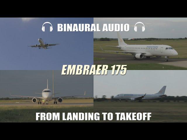 Embraer E175STD - At Pécs-Pogány Airport (Binaural audio)