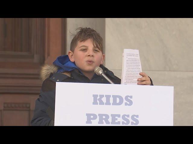 RALLY: Students participated in an anti-mask rally at the state capitol