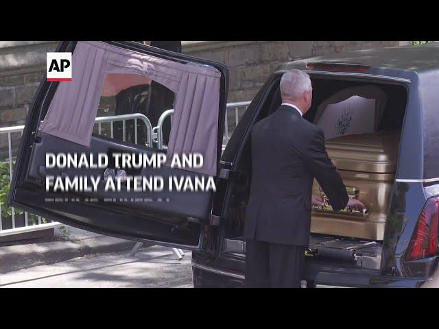 Donald Trump and family attend Ivana Trump funeral