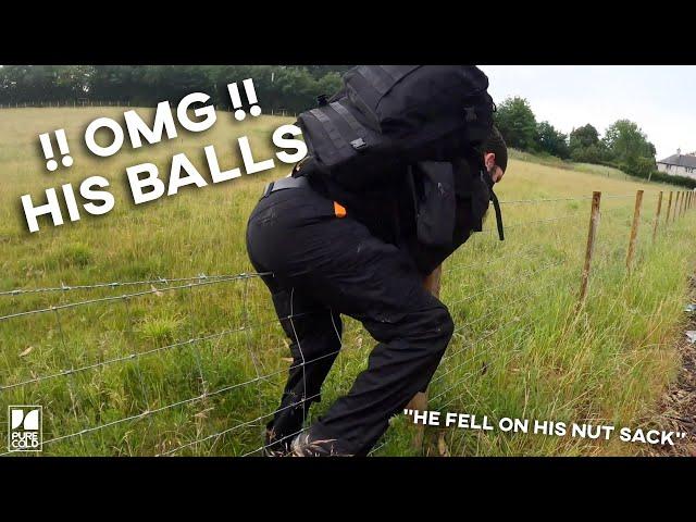 MUST WATCH **NUT SHOT** FALLING ON BARBED WIRE !