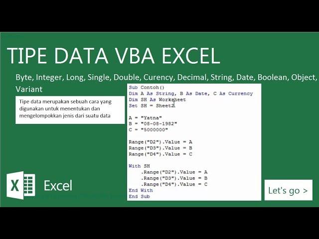 Excel VBA Data Types Identifying