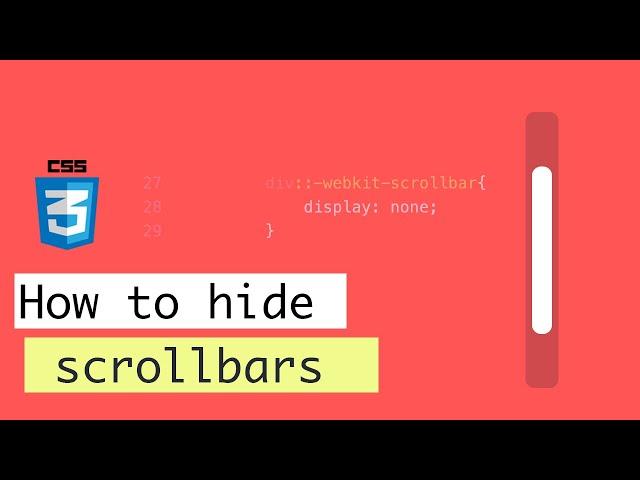 CSS Tips & Tricks - How to hide scrollbars on div elements.