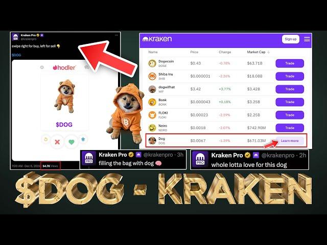 Kraken major hint $DOG (Bitcoin) Spot Listing  (VERY BULLISH)