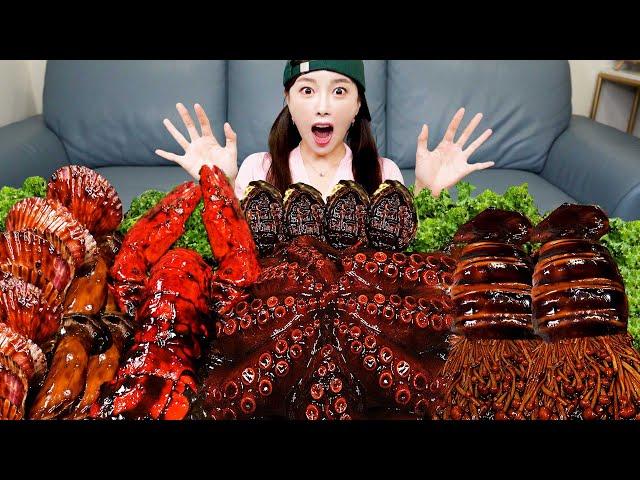 [Mukbang ASMR] Seafood Combination  Jjajang Octopus & Lobster tail Mushooms Mukbang ASMR Ssoyoung