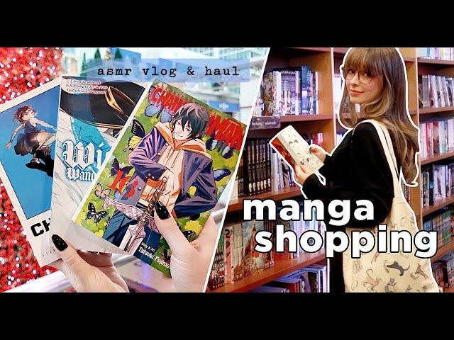 ASMR  Manga Shopping & Haul at Christmas Time!  Close Whispers & Relaxing Holiday Music