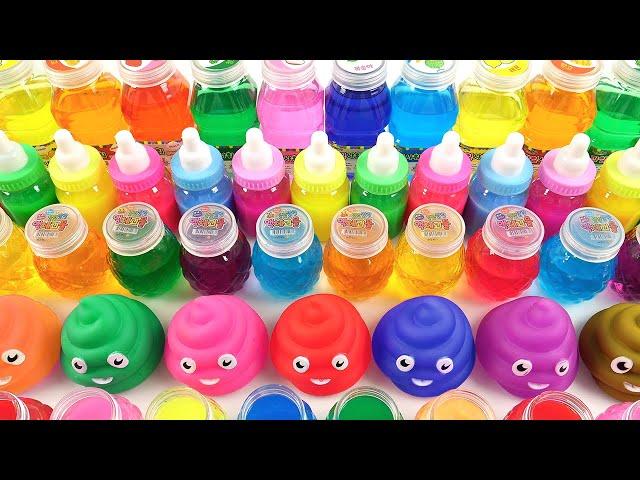 Satisfying Video l How to make Rainbow Slime-Bags with Random Clay & Logo Balls Cutting ASMR #400