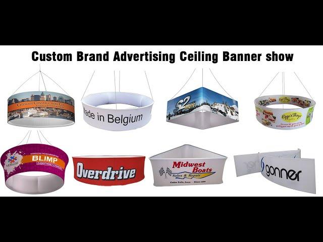 Trade Show Ceiling Banners Round Hanging Banner Custom