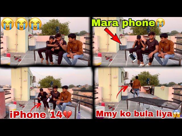 iPhone 14 pro broke||mummy ko bula liya||PRANK ON HARYANA KA ￼ satan Balak GONE WRONG||​⁠