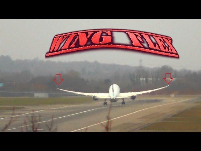 787 Wing Flex Take off Air Canada London Heathrow Airport